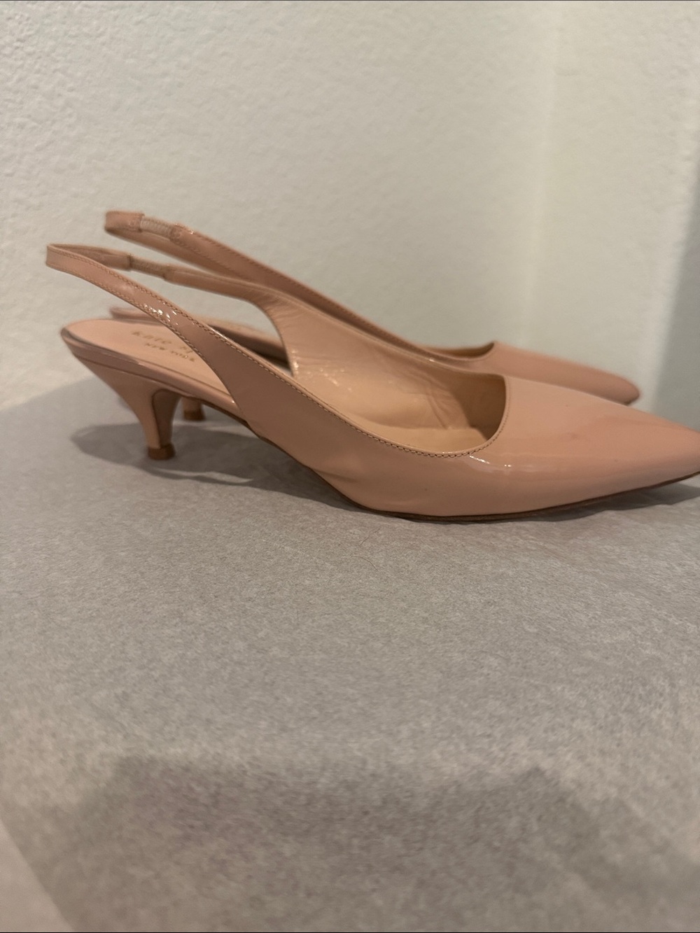 kate spade Nude Patent Pointed Slingback Flats